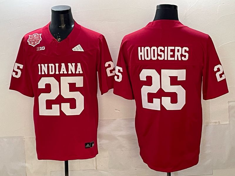Men Ohio State Buckeyes #25 Hoosiers Red 3th generations Limited NCAA Jersey 010